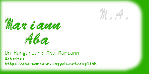 mariann aba business card